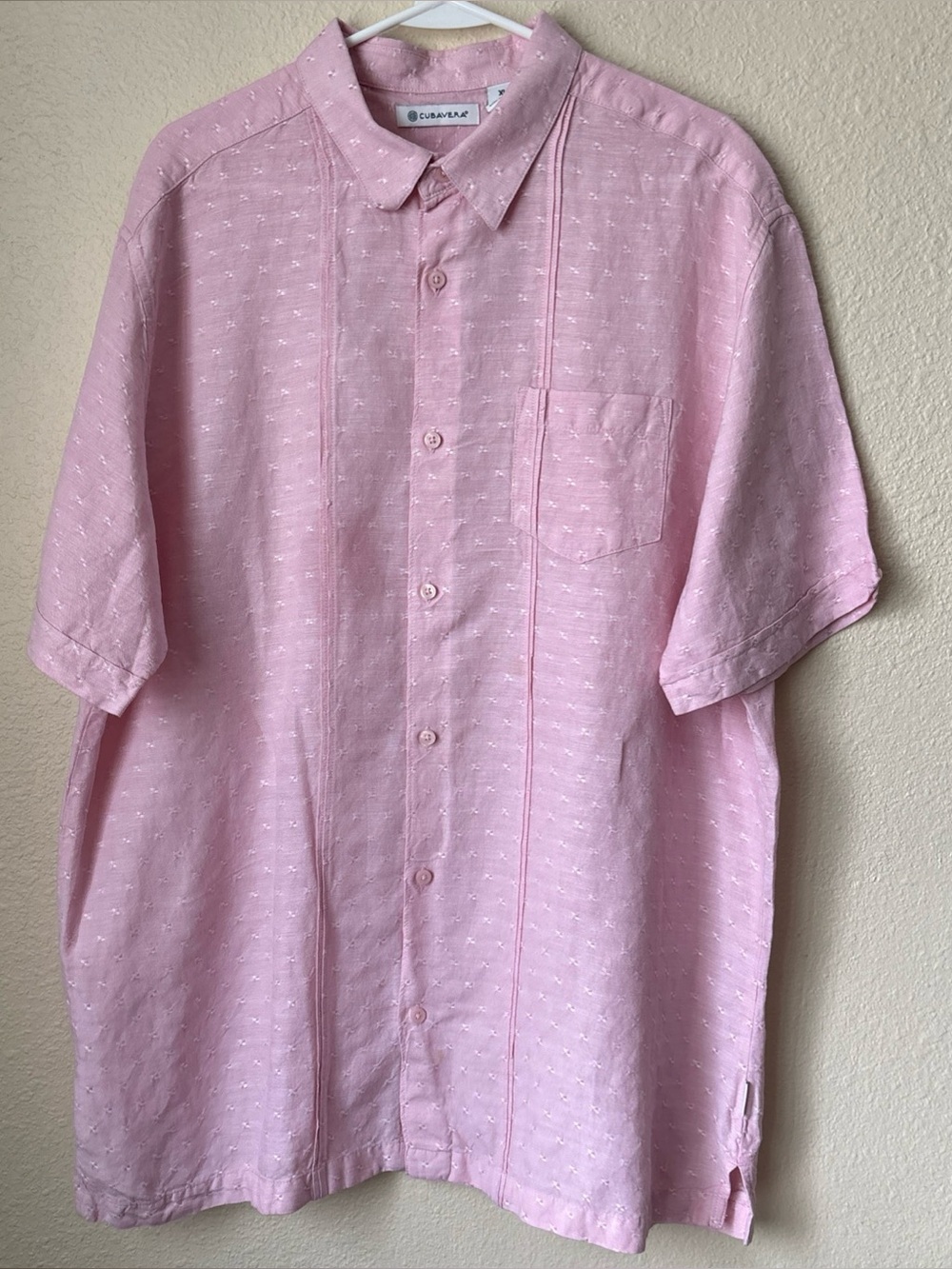 Cubavera Light Pink Short-Sleeve Button-Down Shirt